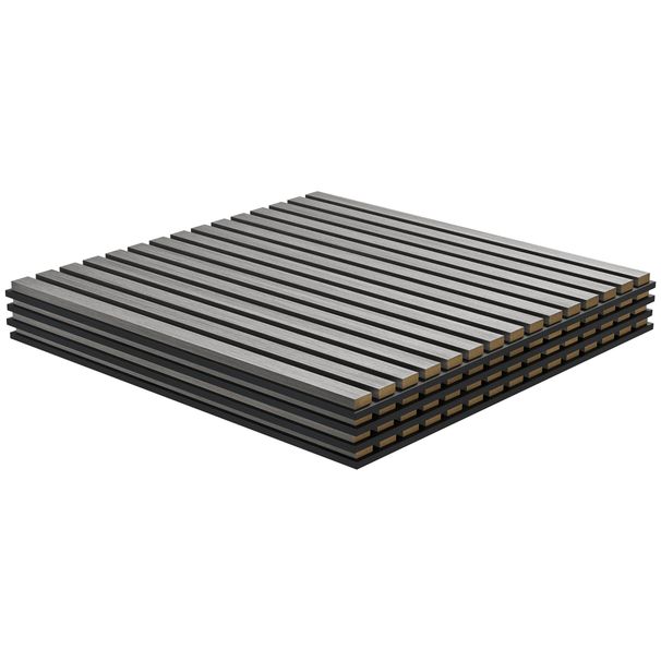 24"x24" Wood Panels For Wall, 4 Pack Acoustic Panels, Sound Absorbing Slat Wall For Interior Wall Decor, Home, Gray_maomaolike.com