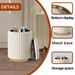 1pc Round Storage Ottoman, Upholstered Vanity Stool, Footrest Stool With Gold Metal Base, Side Table Padded Seat For Living Room Bedroom_maomaolike.com