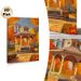 Autumn Gazebo Painting Poster, Vibrant Impressionist-style Poster Featuring Warm-toned Fall Gazebo With Golden Foliage And Houses, Adds Cozy Seasonal_maomaolike.com