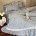 1 French Princess Style All-Cotton Brushed Four-Piece Set Girly Heart Jacquard Ruffle Edge Duvet Cover Bed Sheet Thickened Bedding_maomaolike.com
