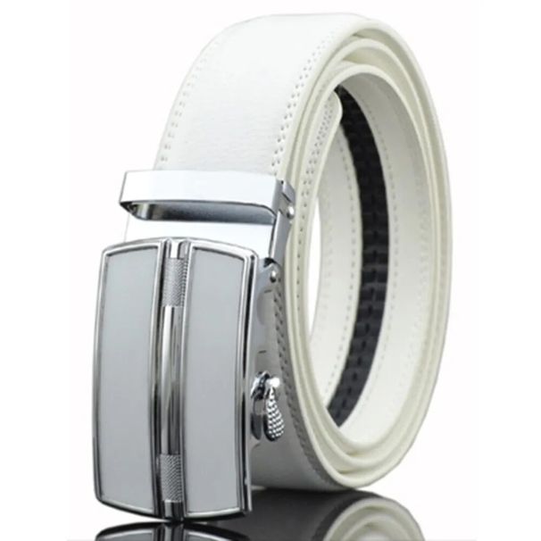 HOT CETIRI 130cm 140cm 150cm 160cm Plus Size Long White Men Belt Alloy Automatic Buckle Real Cowhide Leather Belts Brand_maomaolike.com