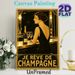 Champagne & Elegant Lady Painting Poster, Vintage Art Deco Style Luxurious Golden-toned Scene Poster, Stylish Retro Decor For Home Bar, Dining Room_maomaolike.com