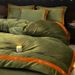 New Solid Color Contrast Milk Velvet Style Series Four-Piece Set Warm Thickened Double-Sided Bedding Factory Wholesale_maomaolike.com