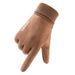 Suede gloves men's autumn and winter outdoor windproof plus velvet warm and long lock temperature half-finger dew two-finger riding gloves_maomaolike.com