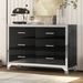 Elegant High Gloss Dresser With Metal Handle,Mirrored Storage Cabinet With 6 Drawers For Bedroom,Living Room_maomaolike.com