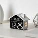Minimalist House Shape Digital Alarm Clock, LED Night Light Simple Creative Electronic Bedside Lampu Jam Hiasan Bilik Tidur Hadiah Rumah_maomaolike.com