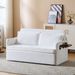 Adult Sleeper Chair Bed, 3-in-1 Convertible Sofa Chair Bed Pull-out Sofa Bed, Convenient Folding Tray Table With USB And Type-C Charging Ports Modern Loveseat For Living Room,WHITE,Fabric_maomaolike.com