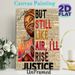 Inspirational Black Woman Justice Painting Poster, Vibrant Watercolor-style Figure With Bold Typography Poster, Motivational Quote Art For Home_maomaolike.com