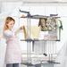 4-Tier Clothes Drying Rack, 67.7-inch Laundry Drying Rack With Foldable Base, 4-Tier Stainless Steel Drying Rack, Movable Laundry Rack For Indoor And Outdoor Use - Gray_maomaolike.com