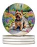 Norwich Terrier Spring Path Large Sandstone Coasters Pack Of 4 Absorbent Round Coasters Decor Gifts For Men Or Women, 4 In, Multicolor_maomaolike.com
