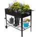 Mobile Metal Raised Garden Bed Cart With Legs, Elevated Tall Planter Box With Wheels For Outdoor Indoors House Patio Backyard Vegetables Tomato DIY Herb Grow Black_maomaolike.com