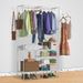 Metal Garment Rack Shoe Clothing Organizer Shelves Freestanding Multifunctional Clothes Wardrobe_maomaolike.com