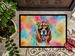 Cavalier Spaniel Hippie Dawg Doormat Front Door Mat Indoor Outdoor Rugs For Entryway, Non Slip Washable Low Pile, 24H X 36W_maomaolike.com