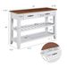 Retro Design Console Table With Two Open Shelves, Pine Solid Wood Frame And Legs For Living Room_maomaolike.com