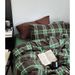 Wholesale INS Style British Retro Green Plaid Nordic Simple Pure Yarn-Dyed Washed Four-Piece All Cotton 4-Piece Set_maomaolike.com
