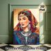 Ethnic Traditional Woman Painting Poster, Vibrant Artistic Ethnic Style Poster, Exquisitely Adorned Cultural Portrait Ideal For Living Room, Bedroom_maomaolike.com