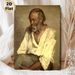 Elderly Man Portrait Painting Poster, Vintage Realistic Contemplative Elderly Man Poster, Detailed Artistic Depiction Ideal For Home Study, Living_maomaolike.com
