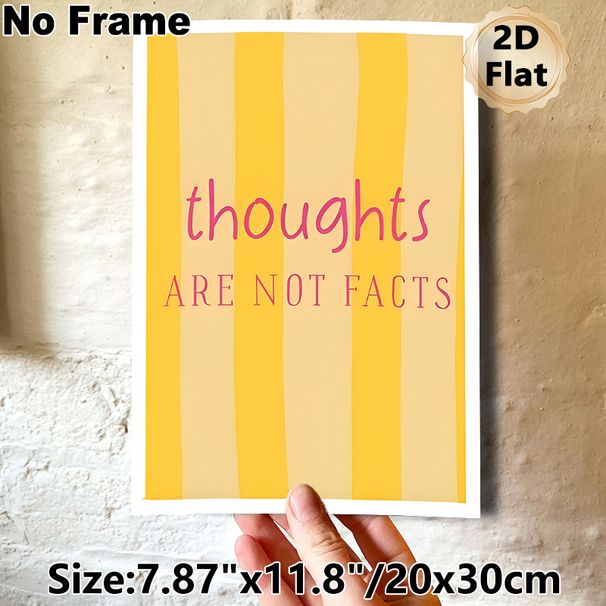 Inspirational Quote Painting Poster, Warm Yellow Striped With Pink Typography Poster, Uplifting Positive Reminder, Suitable For Home Office And Living_maomaolike.com