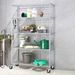 TRINITY 5-Tier Outdoor Wire Shelving Rack With Wheels, 48" X 18" X 72" NSF, Gray Color_maomaolike.com