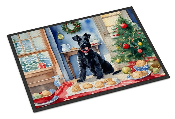 Kerry Blue Terrier Christmas Cookies Doormat Front Door Mat Indoor Outdoor Rugs For Entryway, Non Slip Washable Low Pile, 24H X 36W_maomaolike.com