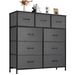 Dresser For Bedroom With 9 Fabric Storage Drawer Wardrobe Tall Chest Organizer Closet Adult Kids Clothes Cabinet Furniture_maomaolike.com