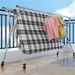 SOGA 2X 2.4m Portable Standing Clothes Drying Rack With Wheels_maomaolike.com