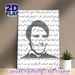 Arabic Lyric Portrait Painting Poster, Monochrome Typography-filled Portrait Poster, Artistic Tribute To Arabic Vocal Art, Ideal For Home Living Room_maomaolike.com