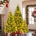 8FT, 6FT, 4FT Pre-Lit Pencil Christmas Trees, 3-set Slim Artificial Christmas Tree With Snow Flocking, Xmas Holiday Decoration Tree, 1455 Branch Tips, 520 LED Lights, 11 Lighting Modes_maomaolike.com