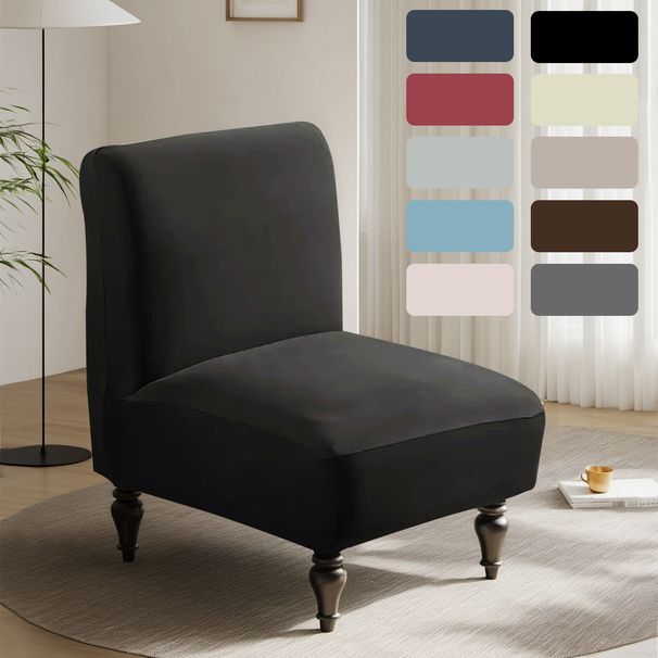 New Cross-border 75D Milk Silk Waterproof Elastic Solid Color Universal Hotel Chair Cover, Single-seater Small Sofa Cover_maomaolike.com
