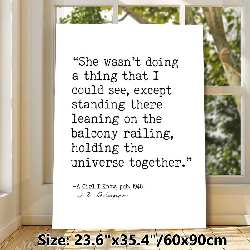 Literary Quote Painting Poster, Minimalist Black-and-White Typographic Poster, Inspirational Classic Literary Quote Design, Ideal For Bedroom, Living_maomaolike.com