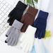 Zhuoxinder 1 Pair Winter Men Women Knitting Touch-screen Non-slip Gloves Warmer Mittens-Black_maomaolike.com