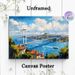 Bosphorus Bridge Cityscape Painting Poster, Vibrant Impressionist-style Scenic Bridge Over Blue Waters With Coastal Houses And Mosque Poster_maomaolike.com