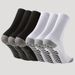 gray heel non slip football socks dotted with glue shock absorption wear resistant towel bottom sports basketball socks men's breathable_maomaolike.com