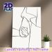 Holding Hands Painting Poster, Minimalist Single-line Art Poster, Elegant Intertwined Hands Design, Suitable For Bedroom And Living Room Wall_maomaolike.com