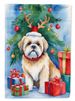 Lhasa Apso Christmas Reindeer House Flag Large Porch Sleeve Pole Decorative Outside Yard Banner Artwork Wall Hanging, Polyester, House Size, Multicolor_maomaolike.com