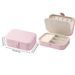 Portable Multi-Compartment Box With Velvet Lining - Travel-Friendly Pink Jewelry Organizer For Accessories_maomaolike.com