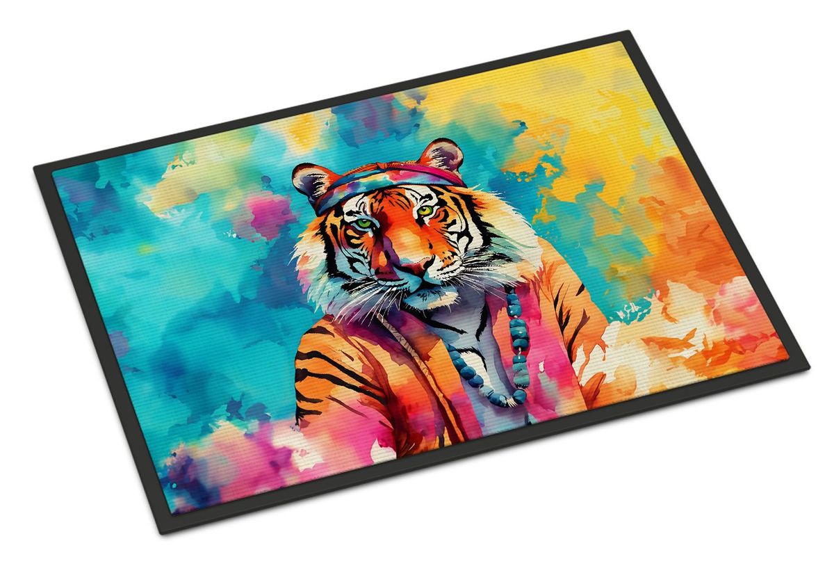 Hippie Animal Bengal Tiger Doormat Front Door Mat Indoor Outdoor Rugs For Entryway, Non Slip Washable Low Pile, 24H X 36W_maomaolike.com