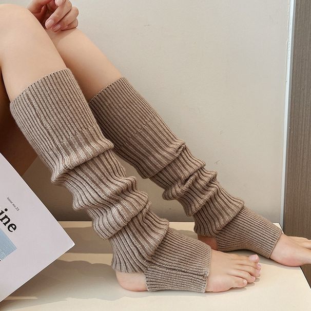 Autumn and winter thick foot pile socks yoga leg warmers solid color women's warm foot cover_maomaolike.com