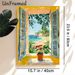 Coastal Window View Painting Poster, Vibrant Impressionist-style Poster, Scenic Seaside Beach With Lush Foliage & Potted Red Blooms, Brings Tranquil_maomaolike.com