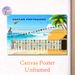 Guitar Fretboard Painting Poster, Colorful Beach-Themed Educational Poster, Clear Note Layout For Guitar Learning, Ideal For Music Practice Rooms_maomaolike.com