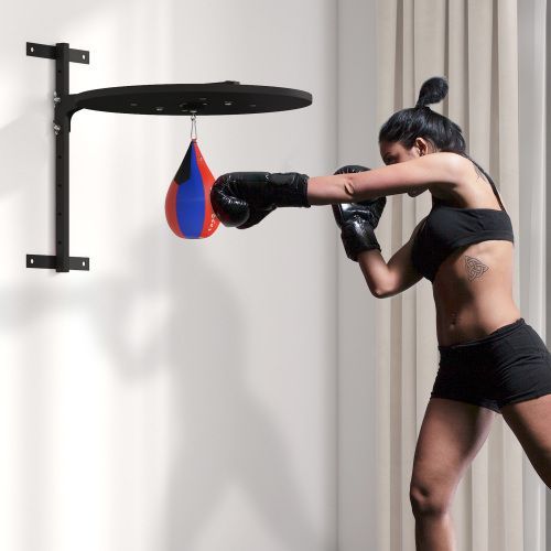 Soozier Adjustable Speed Bag Platform, Wall Mounted Punching Bag With 360-Degree Swivel For Home Fitness_maomaolike.com