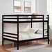 Full Over Full Bunk Bed With Ladder,Wooden Bunk Bed With High Guardrail And Ladder For Kids, Teens, Dorm Rooms, And Guest Rooms,No Box Spring Needed,Espresso_maomaolike.com