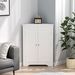 Floor Corner Cabinet With 2 Doors And Adjustable Shelves, Freestanding Narrow Cabinet Organizer, Corner Storage Cabinets For Bathroom, Kitchen, Living Room, Or Bedroom_maomaolike.com