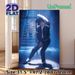 Pop Dance Icon Painting Poster, Moody Blue-toned Dynamic Dance Pose Poster, Captures Iconic Stage Vibe, Ideal For Living Room And Music Studio_maomaolike.com