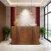 Reception Desk, Modern Front Desk Counter Table With Open Shelves_maomaolike.com