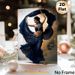 Indian Dancer Painting Poster, Graceful Artistic Traditional Dancer In Deep Blue Flowing Attire Poster, Captivating Cultural Charm Suitable For Living_maomaolike.com