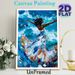 Ocean-themed Dancing Figure Painting Poster, Vibrant Impasto-style Poster, Rich-hued Design With Swirling Waves & Seashells, Elegant Wall Decor Option_maomaolike.com