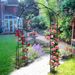 Metal Garden Arch W55'' X H94.5'' Garden Arbor Trellis Climbing Plants Support Rose Arch Outdoor Arch Black_maomaolike.com