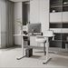 Electric Standing Desk Whole Piece Adjustable Height Desk Home Office Computer Workstation Sit Stand Up Desk (White Frame + White Top)_maomaolike.com