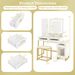 Makeup Vanity Desk Dressing Table And Stool Set With Lighted Mirror_maomaolike.com